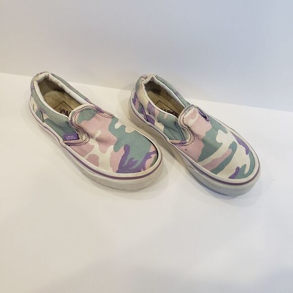 KIDS PASTEL CAMO CLASSIC SLIP-ON SHOES Size 10.5 - Picture 1 of 10